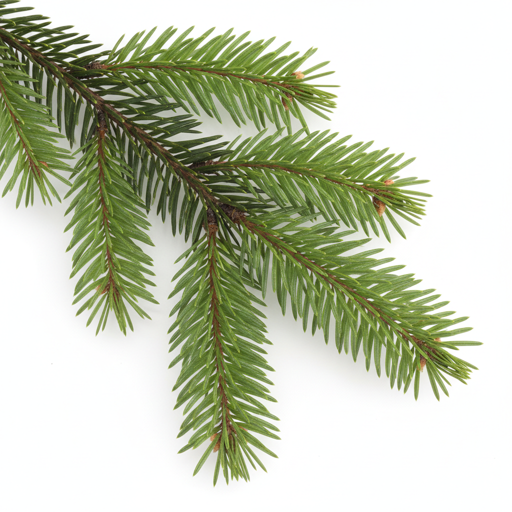 Abies Nordmanniana leaf structure and venation pattern close-up