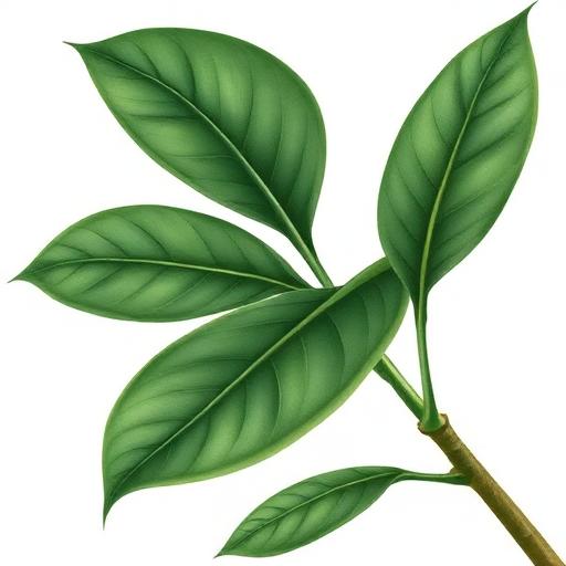 ZZ Plant leaf structure and venation pattern close-up
