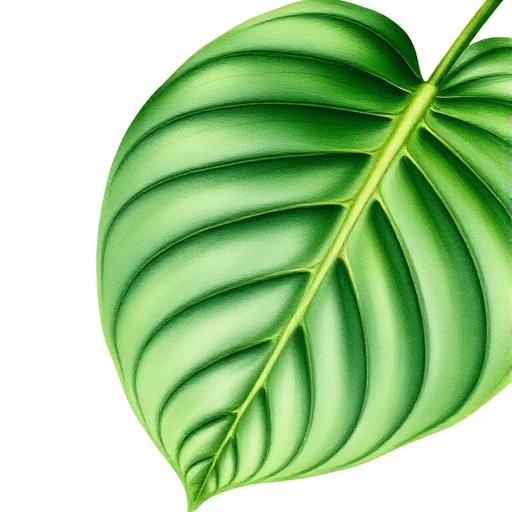 Philodendron leaf structure and venation pattern close-up